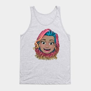 Reva Prisma smiling face emoji Tank Top